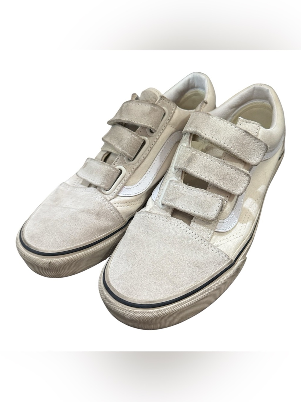 Women’s Vans Beige White Velcro Skate Shoes